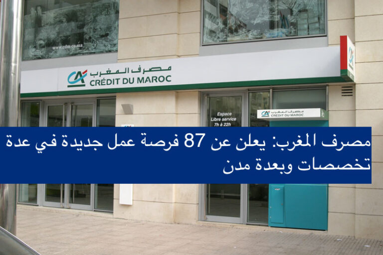 (87) Offres d’Emploi chez Crédit du Maroc