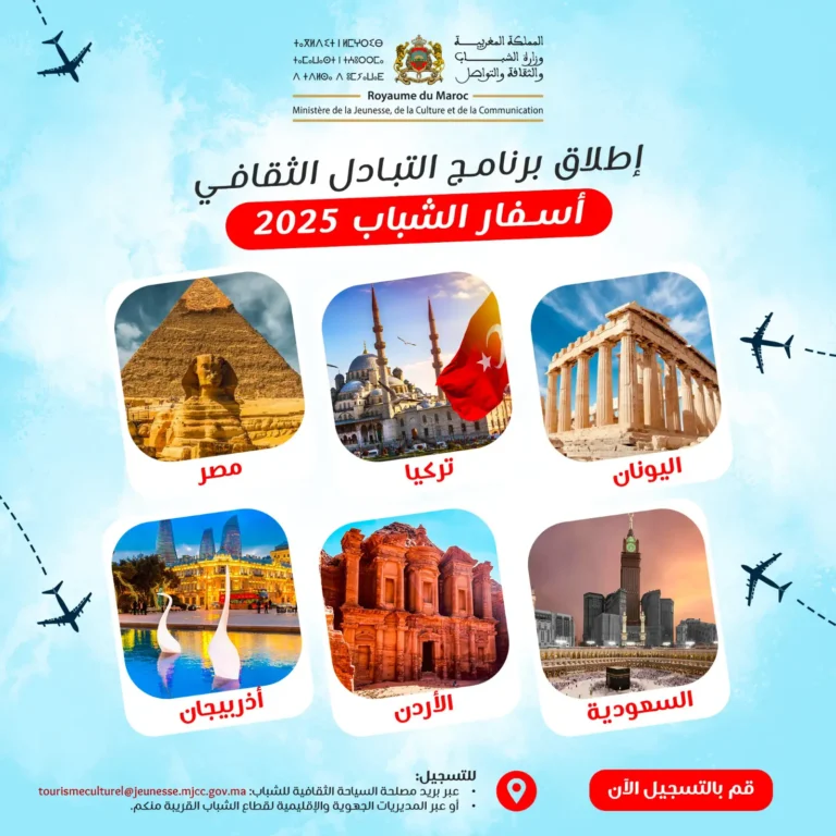 وزارة الشباب تعلن عن فتح التسجيل ببرنامج التبادل الثقافي للشباب أسفار الشباب 2025