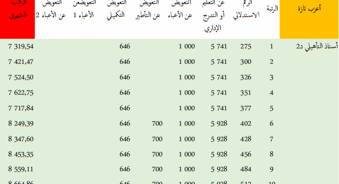 الرواتب الجديدة لأساتذة وموظفي قطاع التعليم بالمغرب حسب النظام الأساسي 2024