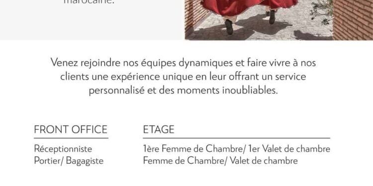 La Sultana Marrakech يوظف عدة مناصب