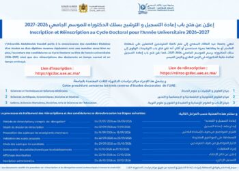 التسجيل في سلك الدكتوراه بجامعة عبد المالك السعدي 2026-2027