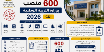 مباراة توظيف 600 منصب بوزارة التربية الوطنية 2026