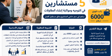 تشغيل 5 مستشارين في التوجيه ومواكبة إنشاء المقاولات براتب شهري 6000 درهم