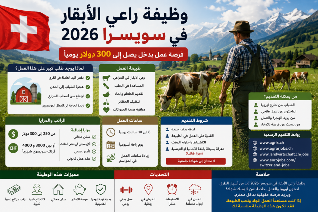 وظيفة راعي الأبقار في سويسرا 2026