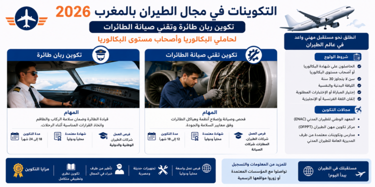 التكوينات في مجال الطيران بالمغرب 2026