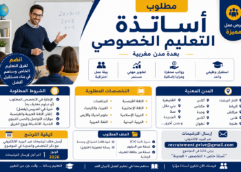 مطلوب أساتذة التعليم الخصوصي بعدة مدن