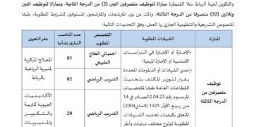 مباراة توظيف 34 متصرف من الدرجة الثانية والثالثة بقطاع التربية الوطنية 2026